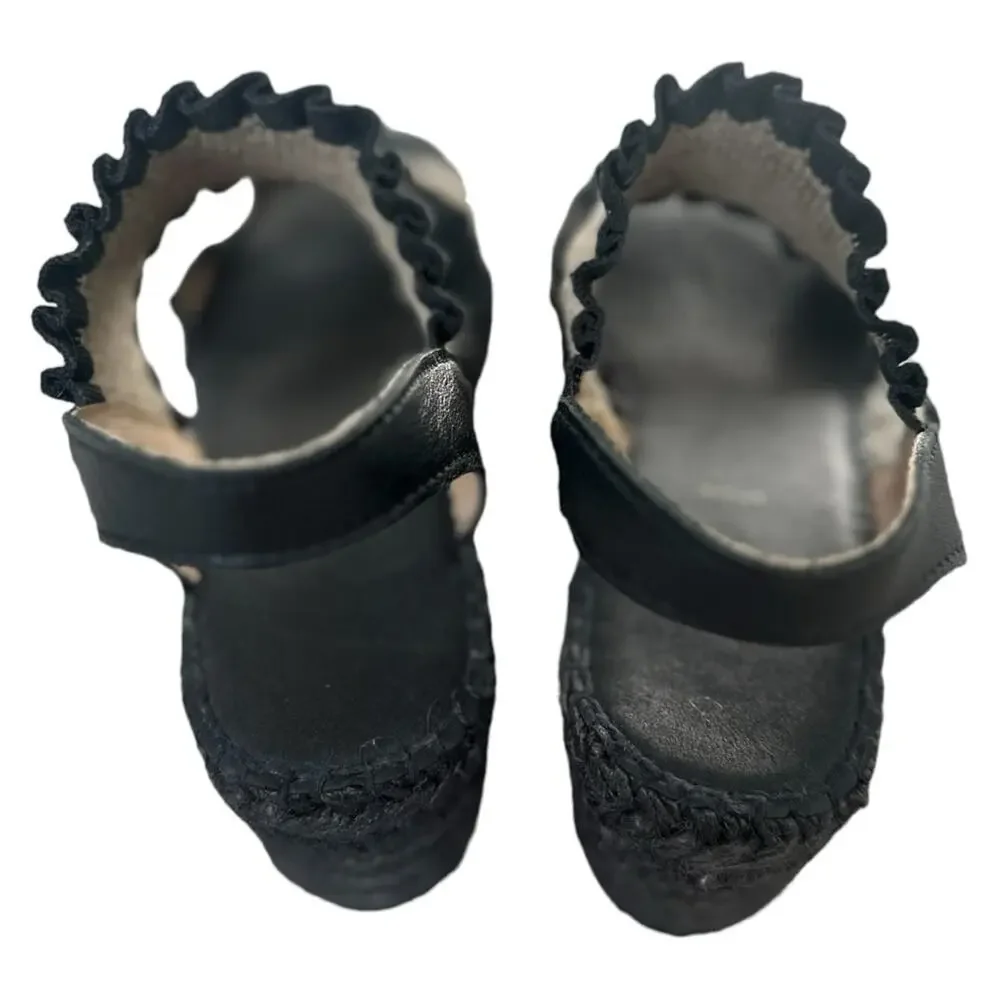 Juncal Aguirre - Mica Black Platform Espadrille Sandals Wedges